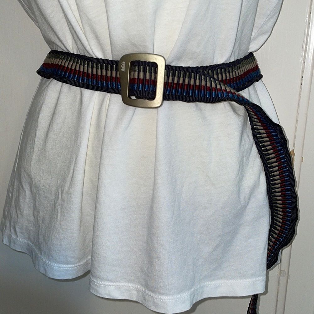 Vintage Bison Designs multi color canvas belt